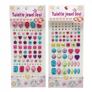 Children's gemstone stickers Crystal Diamond Cartoon Sticker Princess Girl 3D three -dimensional reward decorative toys replacement