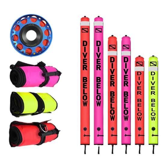 
Diving elephant SMB buoy deep diving lung equipment inflatable reflective buoy signal offshore positioning warning line wheel