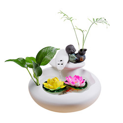Ceramic Flowing Water Ornaments Circulating To Attract Wealth Fish Tank Humidifier Living Room Home Office Desktop Water Feature Fountain Decoration