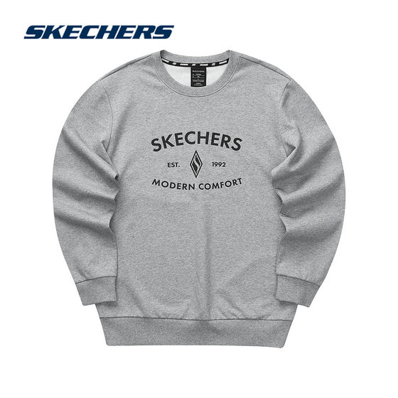 Skechers斯凯奇雅钻系列男女同款冬针织套头卫衣经典百搭休闲圆领