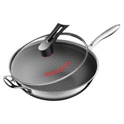 Herbaz 316 stainless steel wok physical anti-stick