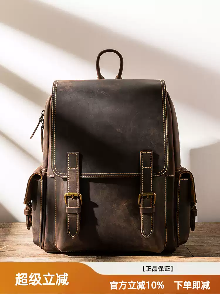 Genuine leather men's single-shoulder bag