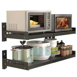 No-punch stainless steel microwave oven rack wall-mounted