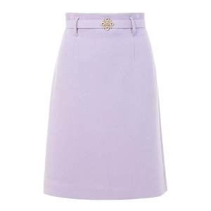 
LIME Rhine New Year's Early Spring New Tweed Skirt Pink Purple High Waist Small A-Line Skirt Waist Belt