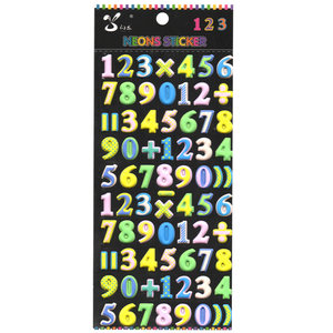 
Children's stickers kindergarten students three-dimensional 3d color fluorescent number symbols English letter bubble stickers