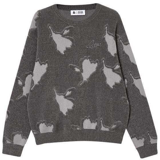 
Jack Jones Men's Knitted Sweater Spring Round Neck Embroidered Fashion Outerwear Versatile Simple Comfortable Machine Washable Sweater