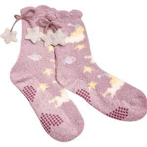 
Nutshell socks women's new winter home socks sleep socks warm socks coral velvet socks confinement socks floor socks red socks