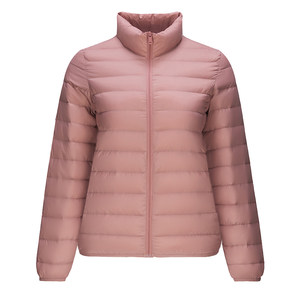 Thin down jacket for women with thin 2025 new versatile lightweight and simple stand collar short warm winter jacket