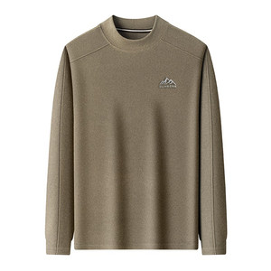 
Woodpecker half turtleneck German velvet bottoming shirt men's printed long-sleeved T-shirt brushed inner layer with thickened thermal clothing for autumn and winter