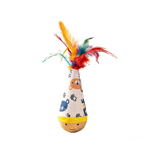 
Tumbler cat toy, self-pleasure and boredom relief artifact, energy-consuming feather, amusing cat, baseball, kitten essential supplies