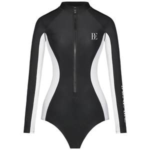 
[Same style in Hanikezi] BE Van Dean Surfing Series One-piece Swimsuit Women's Long Sleeve Racing Conservative Meat Cover