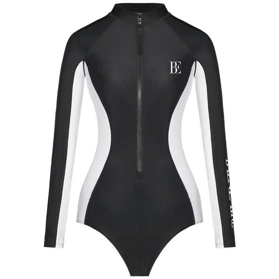 
[Same style in Hanikezi] BE Van Dean Surfing Series One-piece Swimsuit Women's Long Sleeve Racing Conservative Meat Cover