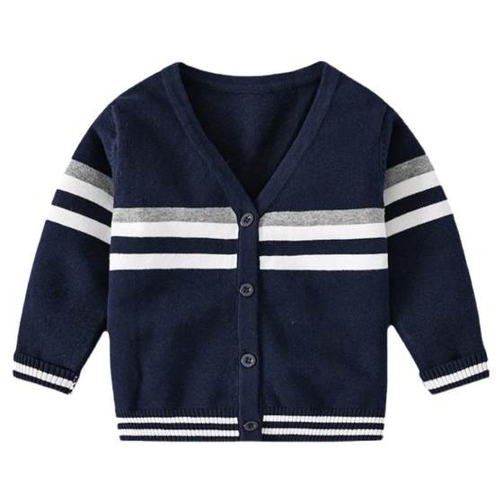 
Boys cardigan 2025 new Korean version children's clothing tops baby sweater knitted sweater fashion children's knitted jacket trendy
