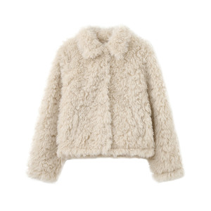 Huanghuangjia high-end luxurious lapel long-haired coat 2025 winter new style warm soft and waxy velvet imitation fur for women