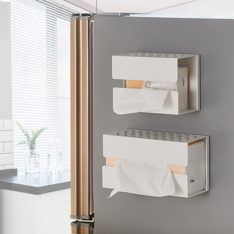 厨房纸巾架磁吸冰箱置物架挂架多功能壁挂式创意北欧ins纸巾盒