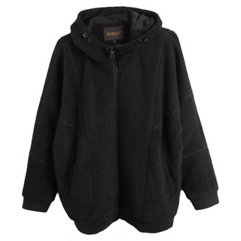 Fat lady thick coat, hooded, casual loose
