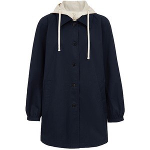 Vero Moda trench coat 2025 autumn new pure cotton removable hat loose jacket casual 325321010