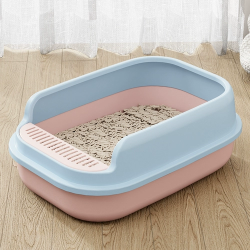 Gaosu Cat Sand Pot Plus High Home -Clase Lef -Clase Basin Basin Basin Sand Basin Anti -Splash Pet Pavenes для сильного толчка