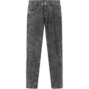 
BM retro smoke gray jeans 2024 new men's trendy brand high-end embroidery simple casual trousers summer thin style