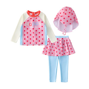 Children's swimsuit Girls split long -sleeved long -sleeved long -sleeved long -sleeved long -sleeved long -sleeved long -sleeved sunscreen Western swimsuit girl baby fast dry swimwear
