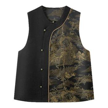 
Chinese jacquard embroidered vest heavy industry jacket spring and autumn style