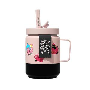 BABLOV Insulation Cup Girls High Beauty Big Capacity Birthday Gift Cup Stainless Steel Coffee strap straw water cup