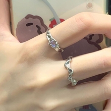 Moonlight Stone Irregular Ring Wave Ring Female INS Geometric Ring Versatile Opening Adjustable Pair Ring Index Finger Ring