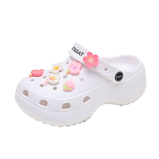 
Saturday Children's Shoes Girls' Thick-soled Crocs Non-slip Versatile Sweet Soft Soles 2026 Summer New Sandals and Slippers