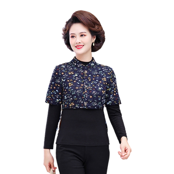 Middle-aged and elderly women's winter clothing thickened back and waist protection small cotton coat