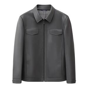 
Sidea leather jacket men's autumn and winter new business casual workwear middle-aged lapel plus velvet thickened leather jacket
