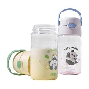 
Thermos children's water cup summer season baby learning drinking straw milk bottle kindergarten drinking kettle for school use