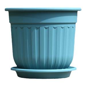 High -value plastic flower pot European -style emperor Roman resin imitation ceramic flower pot vertical desktop balcony round thick
