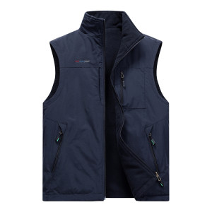 
Woodpecker double-sided vest for men in autumn and winter plus velvet thickened fleece vest middle-aged daddy's vest jacket