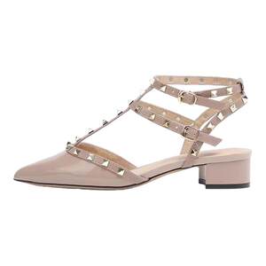 
Saturday Fashion Sandals Spring New Style Pointed toe Rivet Heel White Mid-Lower Women's Shoes SS31114075