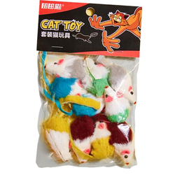 Cute Pet Tian Tian Cat Toy Cat Simulation Mouse Toy Rustling Plush Mouse 10 Pack