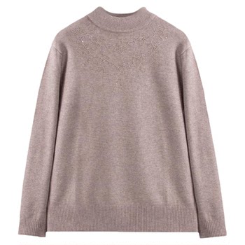 Yibu middle-aged and elderly ladies 2025 new winter sweater versatile round neck bottoming shirt mother's warm top