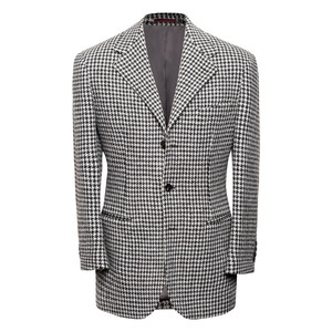 
CULTUM 1930s retro thickened 550g heavy full wool rough black and white houndstooth suit jacket men