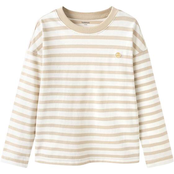 
Balabala baby long-sleeved T-shirt children's striped cotton base shirt boys and girls spring and autumn new tops
