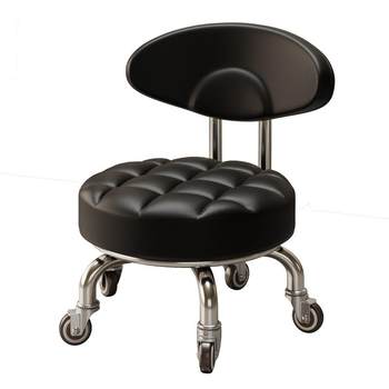 
Italian universal wheel small stool pulley mobile stool household low stool with baby living room with wheels backrest small chair