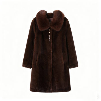 
Middle-aged mother's mid-length winter mink velvet coat