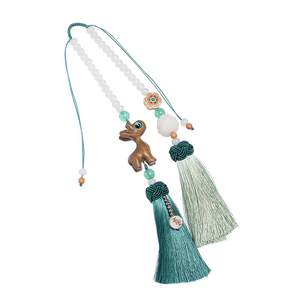 
Pufang car pendant car hanging decoration Yilu Ping'an men high-end atmospheric internet celebrity white jade bodhi female handmade creativity