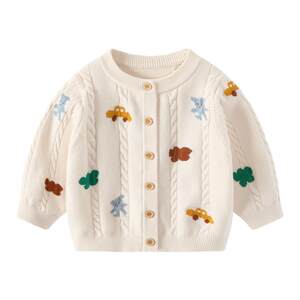 
Baby boy spring coat baby knitted sweater cardigan boy top small month old spring and autumn woolen outing clothes