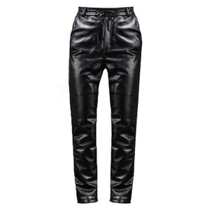 Leather pants men with velvet thickened motorcycle riding on behalf of takeaway winter cotton pants loose waist men's middle -aged and elderly people in winter