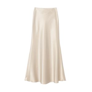 Autumn and winter new models, tight waist, thin waist, thin, medium -long satin skid new Chinese wearing skirt bag hip fishtail skirt
