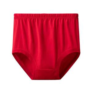 
Chunwei zodiac year underwear for middle-aged and elderly women, big red, pure cotton high-waisted briefs for the elderly, large size mother's shorts