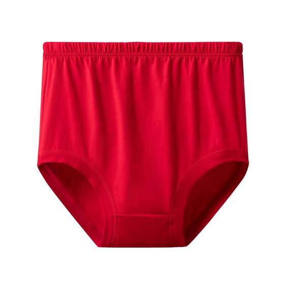 
Chunwei zodiac year underwear for middle-aged and elderly women, big red, pure cotton high-waisted briefs for the elderly, large size mother's shorts
