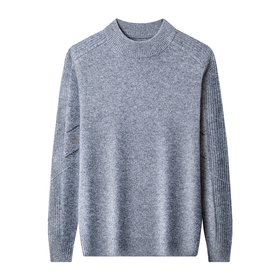 
Chunzhu men's 100% cashmere sweater half turtleneck new sweater middle-aged casual thickened warm winter bottoming shirt