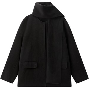 
[Same style as Zhang Jingyi] Peacebird shopping mall velvet series wrap wind coat double-sided short style A1AAF4247