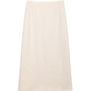 
Off-white woolen slit skirt for women in spring, autumn and winter, velvet straight mid-length skirt, slim and smooth hip-hugging skirt