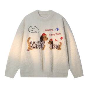 
MANYSTON American knitted pullover sweater for boys' spring and autumn loose round neck teen long-sleeved sweater